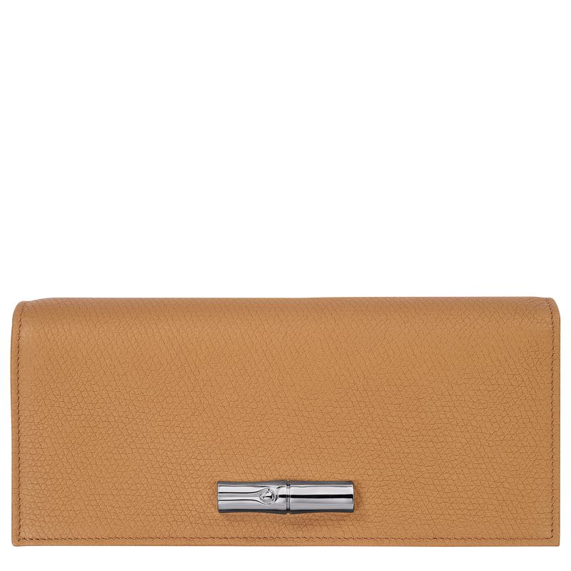 Women Longchamp Le Roseau Flap Wallet Brown | Thailand-584FLBWHA