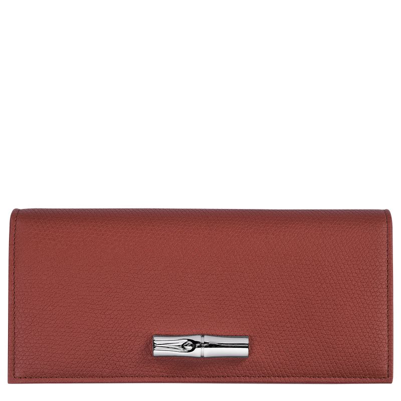 Women Longchamp Le Roseau Flap Wallet Brown | Thailand-803ETMRYG