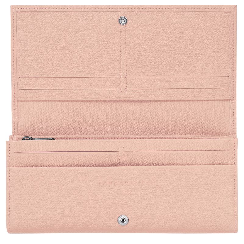 Women Longchamp Le Roseau Flap Wallet Rose | Thailand-705PKWDXL