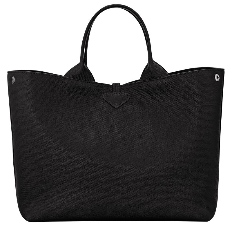 Women Longchamp Le Roseau L Handbag Black | Thailand-871YGVBNI