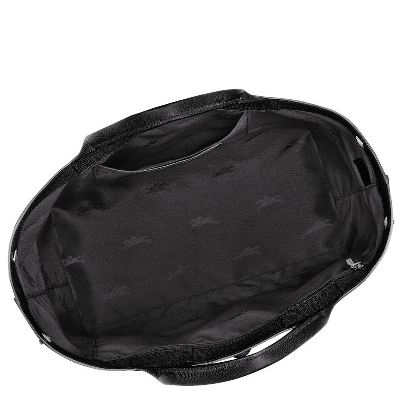 Women Longchamp Le Roseau L Handbag Black | Thailand-871YGVBNI