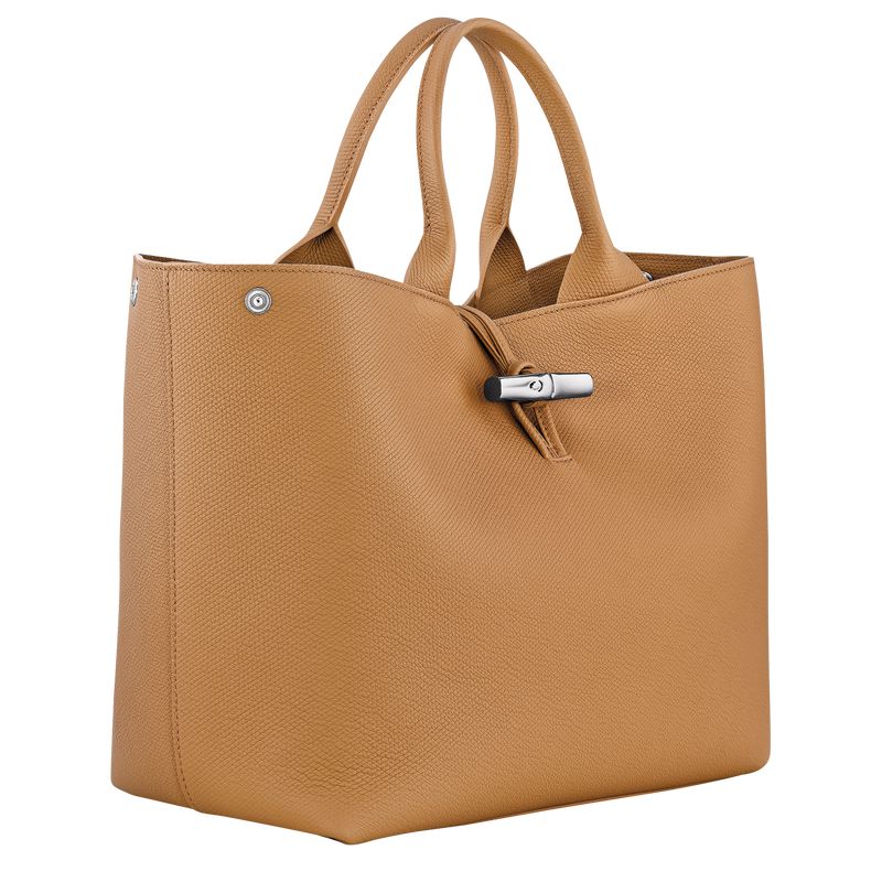 Women Longchamp Le Roseau L Handbag Brown | Thailand-962UKPODM