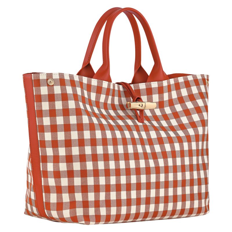 Women Longchamp Le Roseau L Handbag Orange | Thailand-063YSGJVC