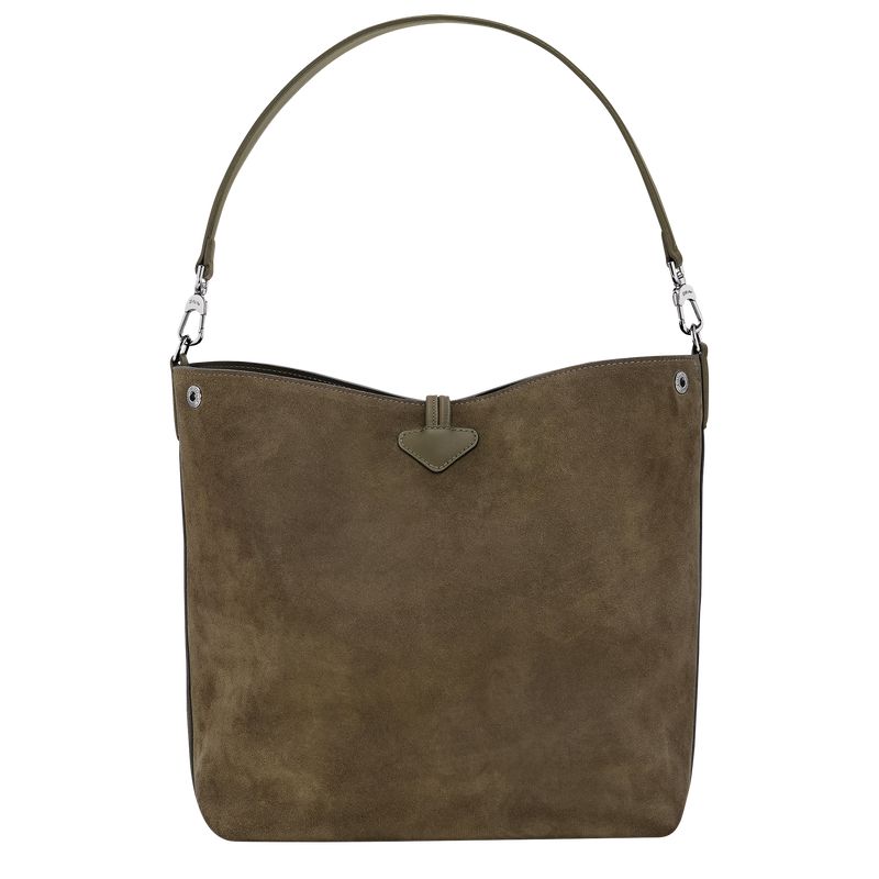 Women Longchamp Le Roseau M Hobo Bag Olive | Thailand-396DYIVOW