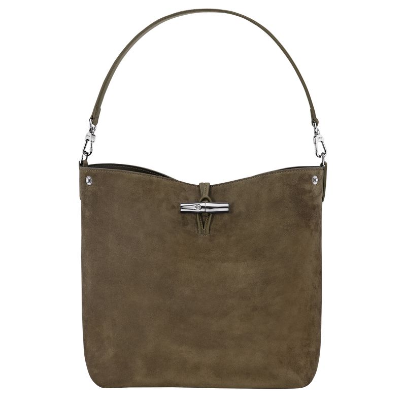 Women Longchamp Le Roseau M Hobo Bag Olive | Thailand-396DYIVOW