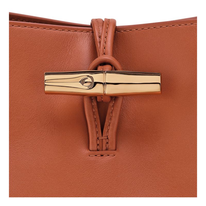 Women Longchamp Le Roseau M Hobo Bag Orange / Cream | Thailand-693GVBKRI
