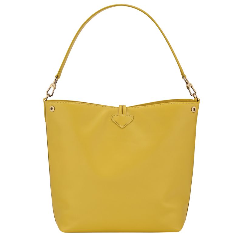 Women Longchamp Le Roseau M Hobo Bag Yellow | Thailand-128JQSKAT