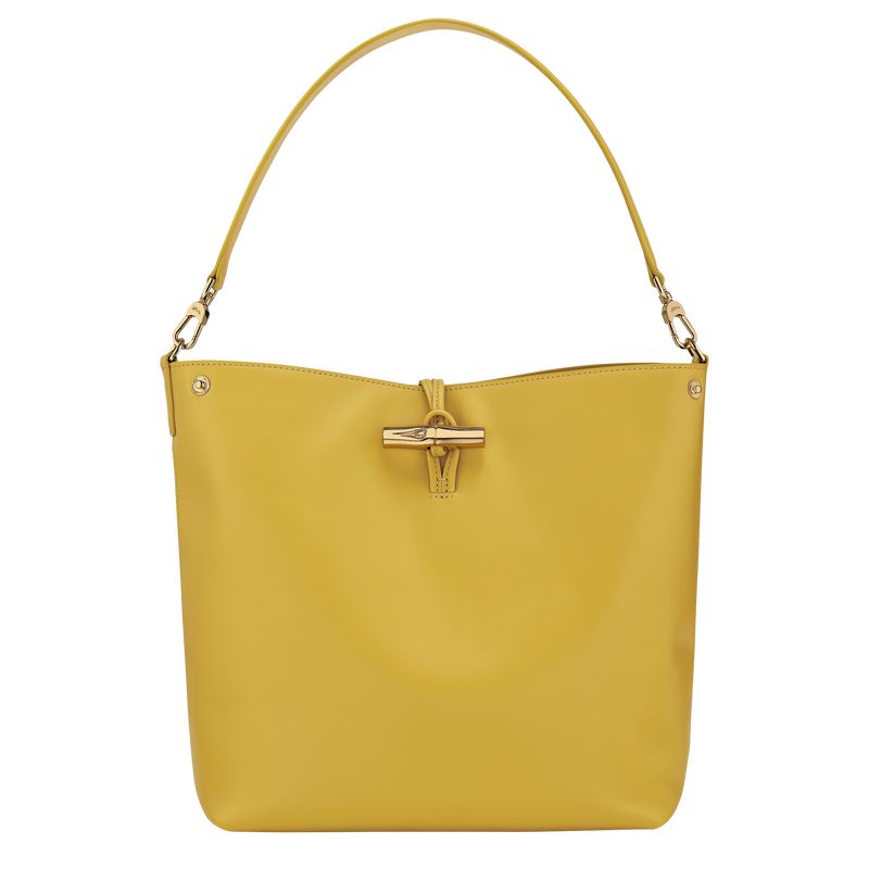 Women Longchamp Le Roseau M Hobo Bag Yellow | Thailand-128JQSKAT