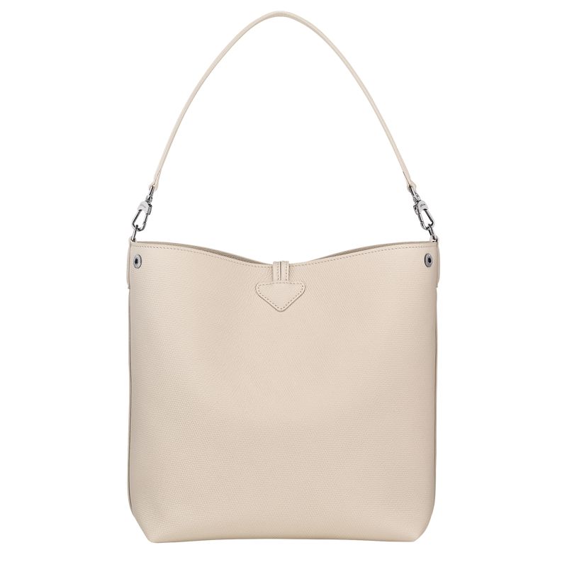 Women Longchamp Le Roseau M Shoulder Bag Beige | Thailand-357VKLSYI