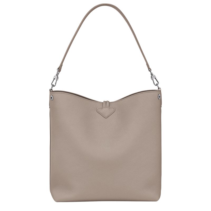 Women Longchamp Le Roseau M Shoulder Bag Beige | Thailand-816FBLRYW