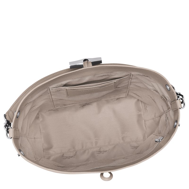 Women Longchamp Le Roseau M Shoulder Bag Beige | Thailand-816FBLRYW