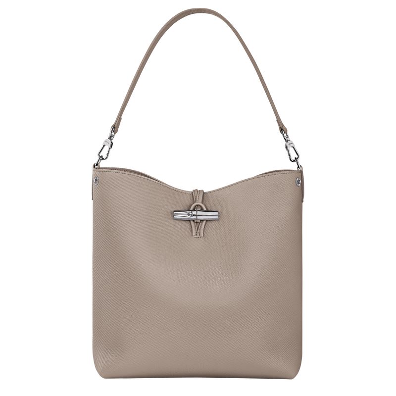 Women Longchamp Le Roseau M Shoulder Bag Beige | Thailand-816FBLRYW