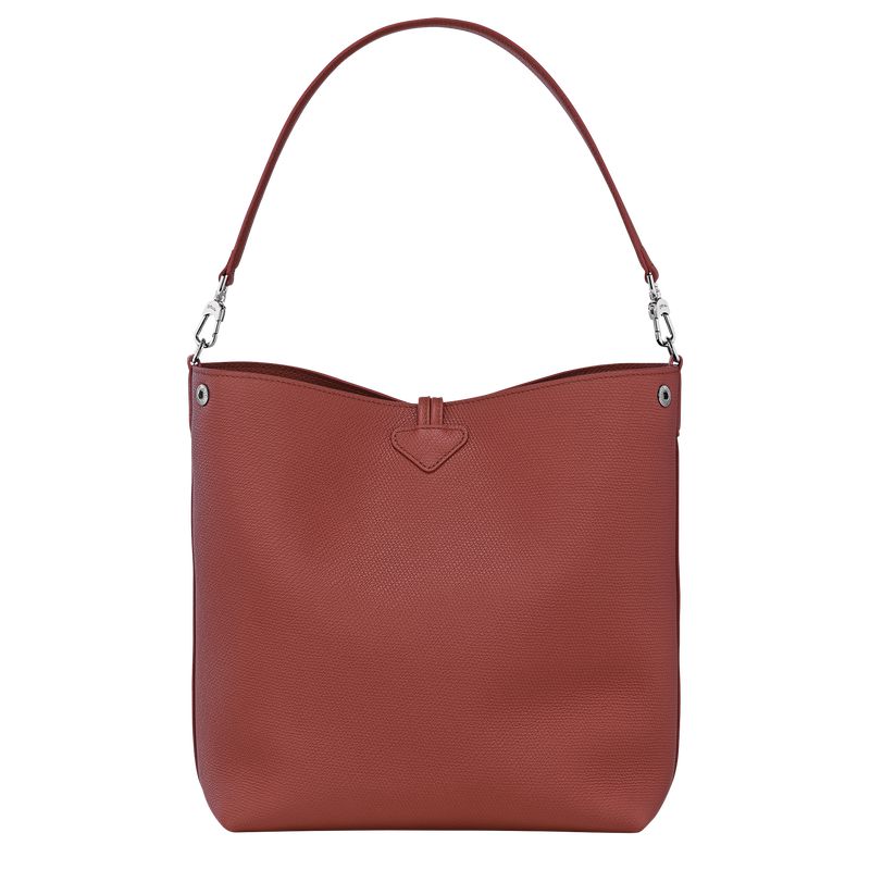 Women Longchamp Le Roseau M Shoulder Bag Brown | Thailand-526UYHPKC