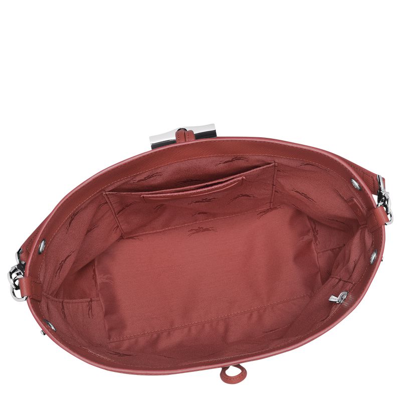 Women Longchamp Le Roseau M Shoulder Bag Brown | Thailand-526UYHPKC