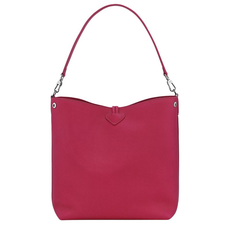 Women Longchamp Le Roseau M Shoulder Bag Dark Pink | Thailand-731VALUNQ