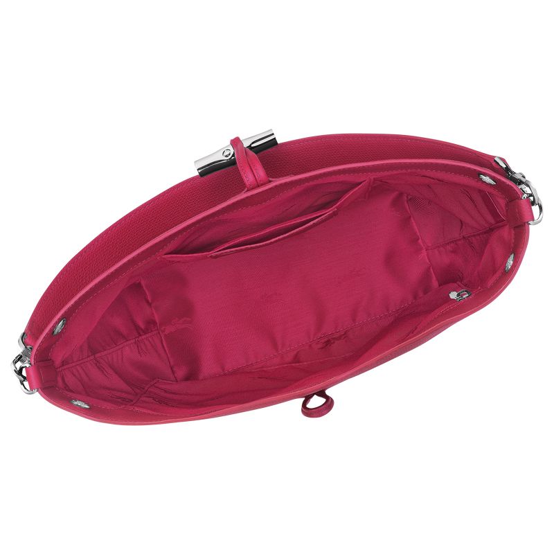 Women Longchamp Le Roseau M Shoulder Bag Dark Pink | Thailand-731VALUNQ
