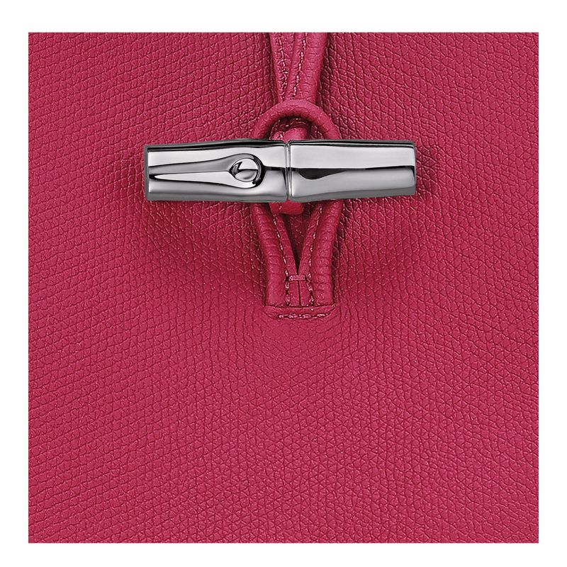 Women Longchamp Le Roseau M Shoulder Bag Dark Pink | Thailand-731VALUNQ