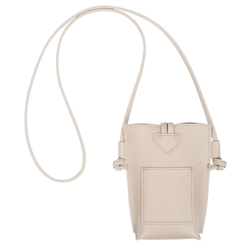 Women Longchamp Le Roseau Phone Case Beige | Thailand-271OTLIES