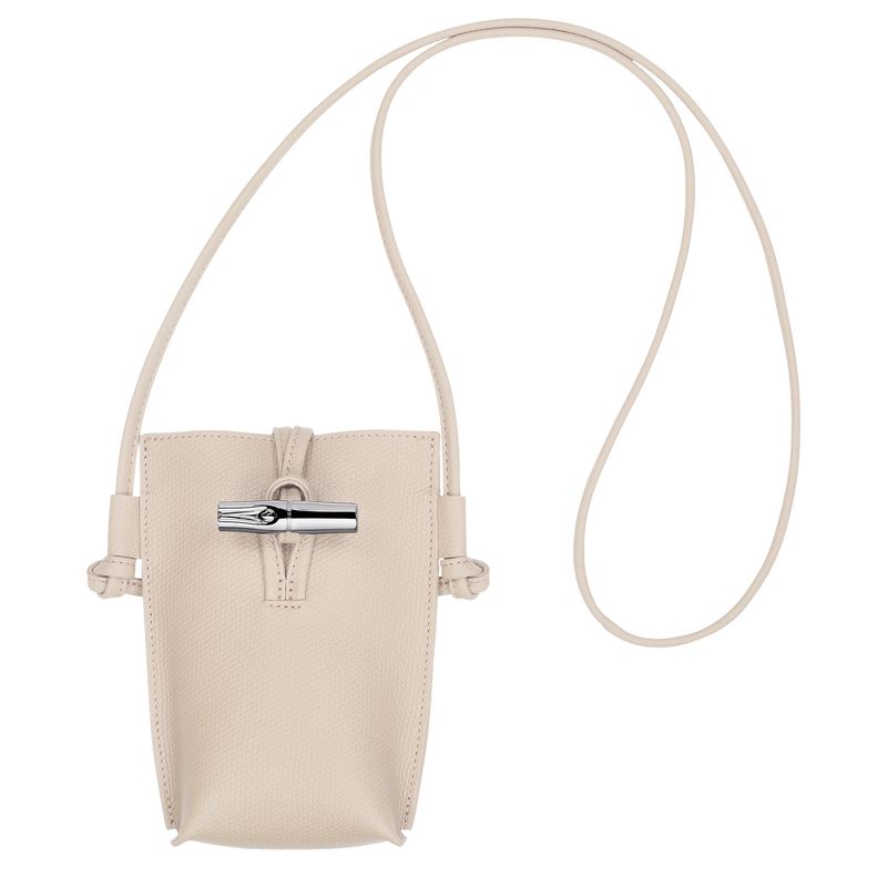 Women Longchamp Le Roseau Phone Case Beige | Thailand-271OTLIES