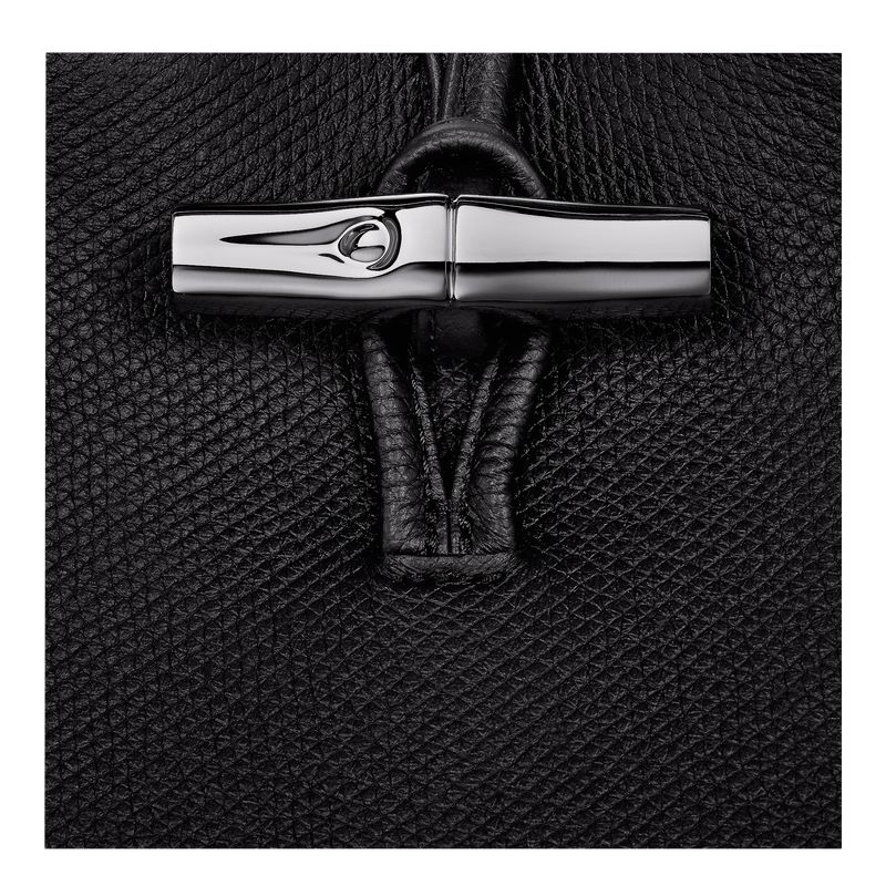 Women Longchamp Le Roseau Phone Case Black | Thailand-209ACZSYQ