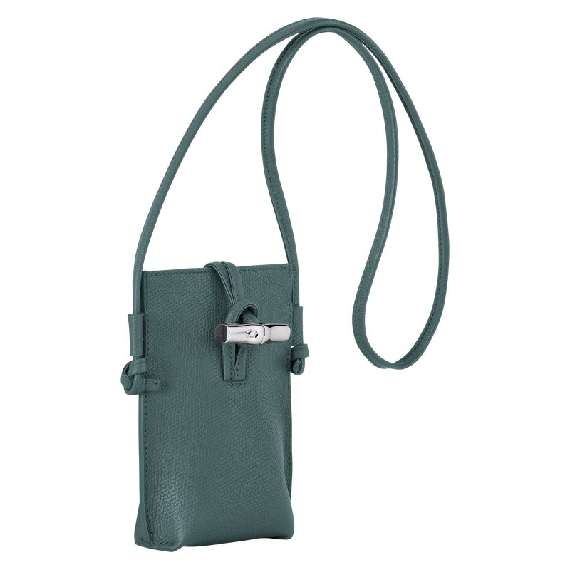 Women Longchamp Le Roseau Phone Case Blue Green | Thailand-654BHJCNX