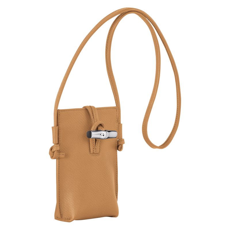 Women Longchamp Le Roseau Phone Case Brown | Thailand-817MYLQBO