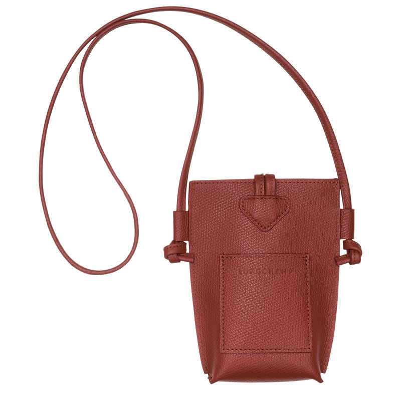 Women Longchamp Le Roseau Phone Case Brown | Thailand-264ZJRVLU