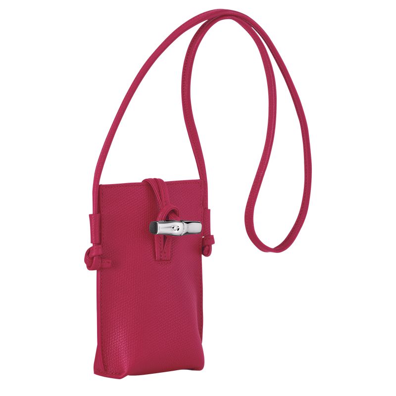 Women Longchamp Le Roseau Phone Case Dark Pink | Thailand-276PSDVOJ