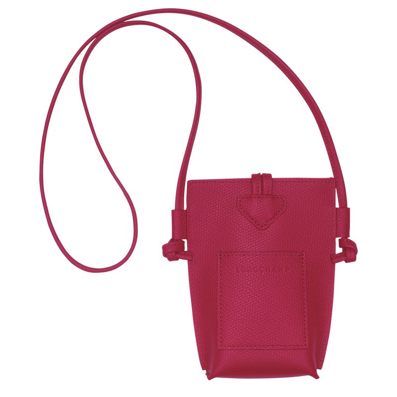 Women Longchamp Le Roseau Phone Case Dark Pink | Thailand-276PSDVOJ