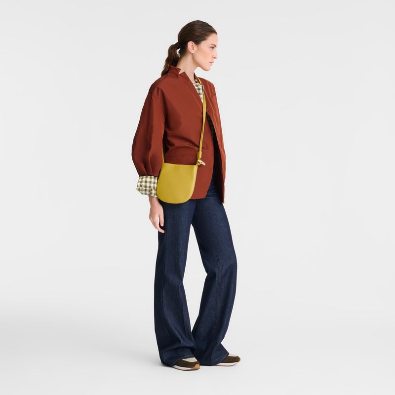 Women Longchamp Le Roseau S Crossbody Bag Yellow | Thailand-924RAFXTN