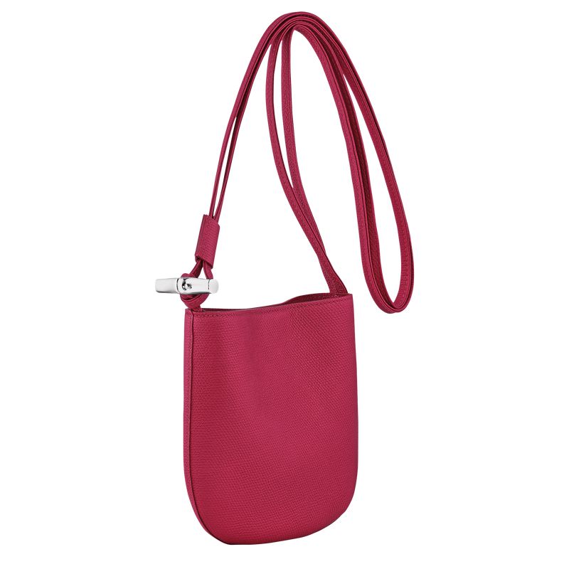 Women Longchamp Le Roseau S Crossbody Bag Dark Pink | Thailand-634RLQSMV