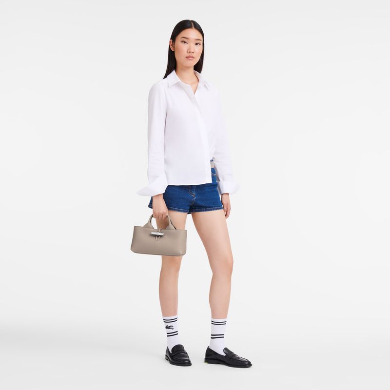 Women Longchamp Le Roseau S Handbag Beige | Thailand-428LAJMQP