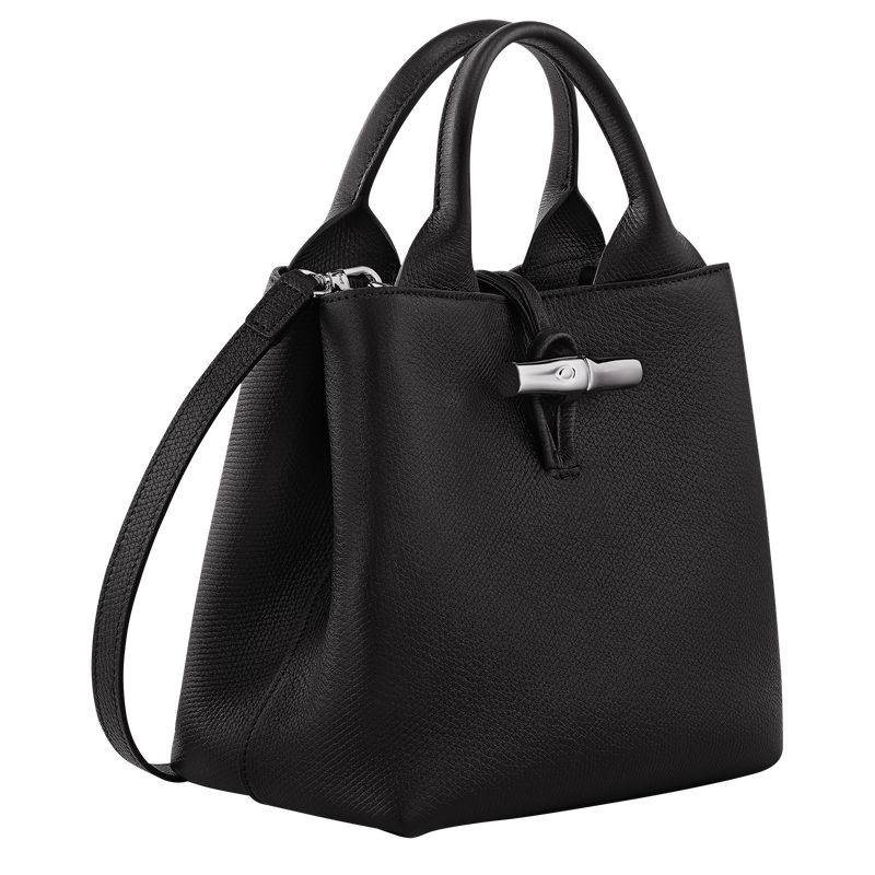 Women Longchamp Le Roseau S Handbag Black | Thailand-756SDUXEN