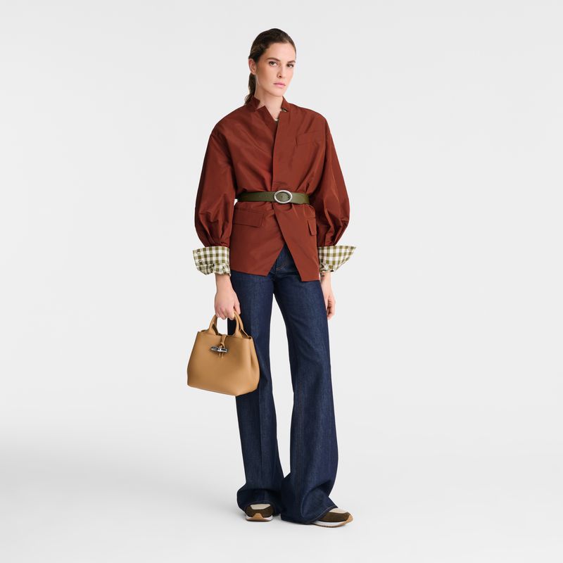 Women Longchamp Le Roseau S Handbag Brown | Thailand-967WXVZEO
