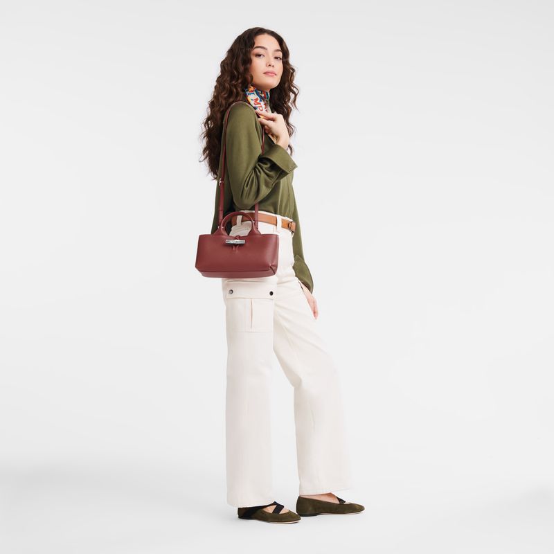 Women Longchamp Le Roseau S Handbag Brown | Thailand-571YEFJAD
