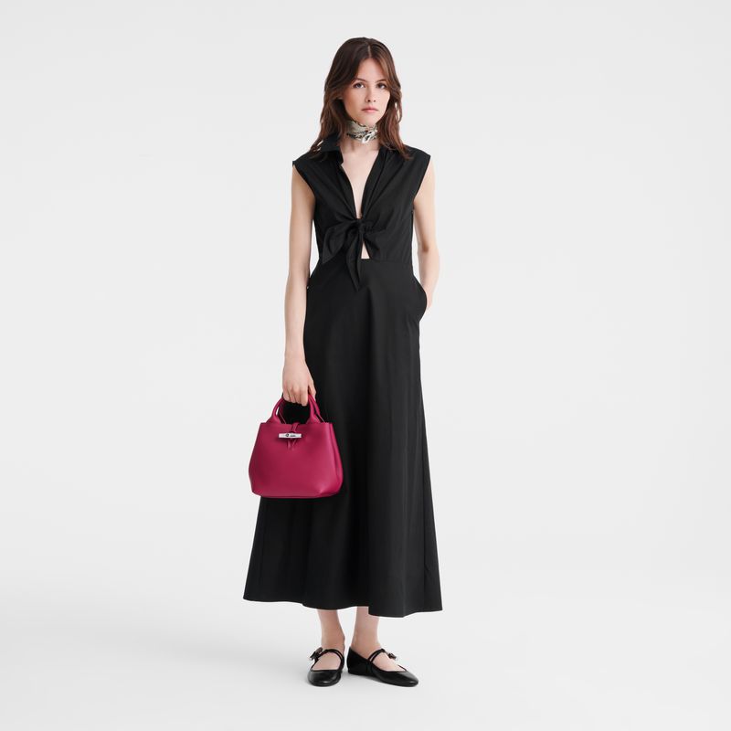 Women Longchamp Le Roseau S Handbag Dark Pink | Thailand-607BJYEGA