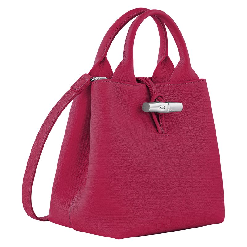 Women Longchamp Le Roseau S Handbag Dark Pink | Thailand-607BJYEGA