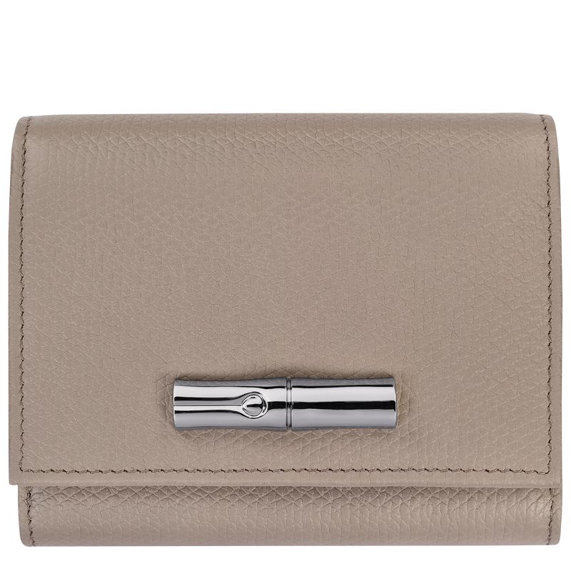 Women Longchamp Le Roseau Wallet Beige | Thailand-975XJSGRN