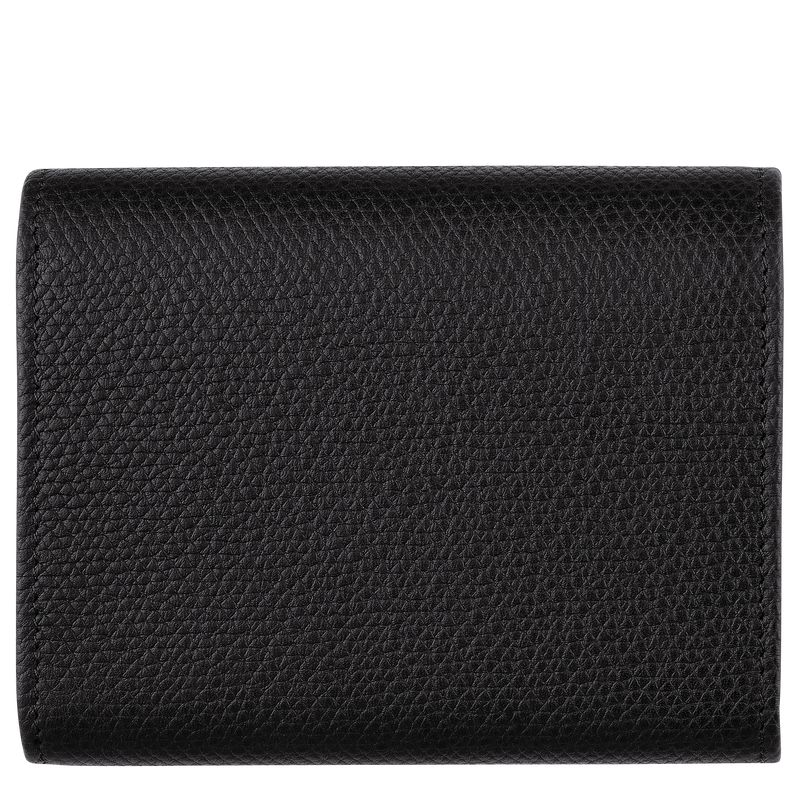 Women Longchamp Le Roseau Wallet Black | Thailand-459BUCSJE