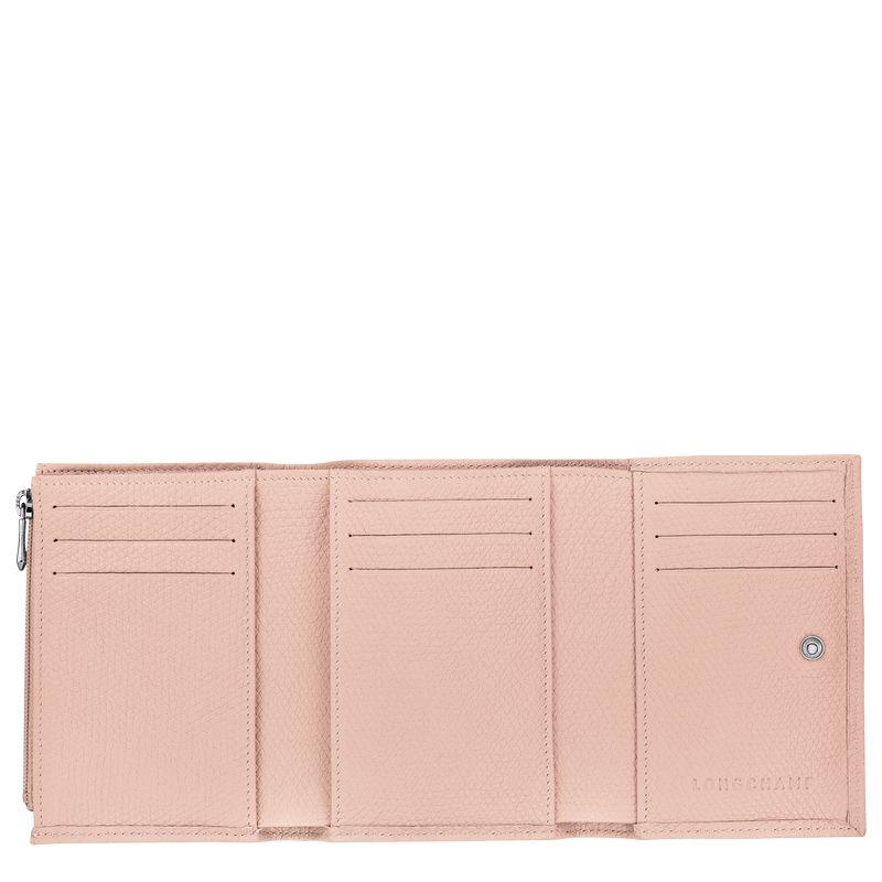 Women Longchamp Le Roseau Wallet Rose | Thailand-042RMNEWS