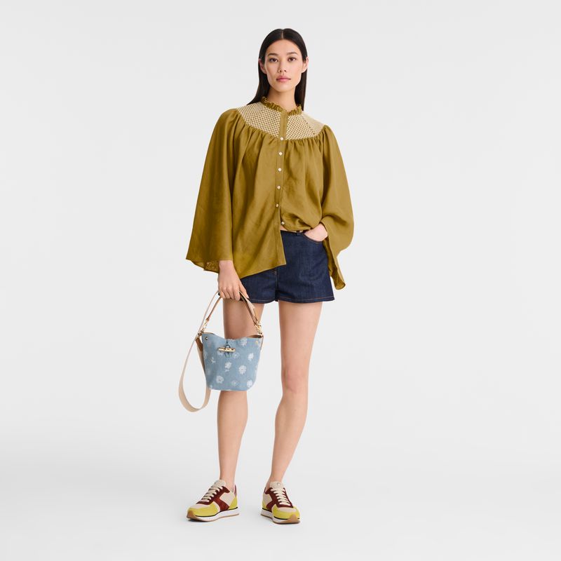 Women Longchamp Le Roseau Xs Bucket Bag Blue | Thailand-612CSHEFO