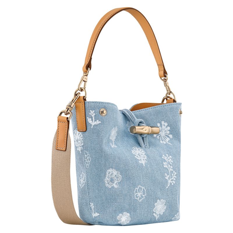 Women Longchamp Le Roseau Xs Bucket Bag Blue | Thailand-612CSHEFO