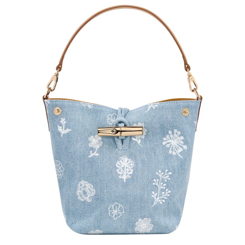 Women Longchamp Le Roseau Xs Bucket Bag Blue | Thailand-612CSHEFO
