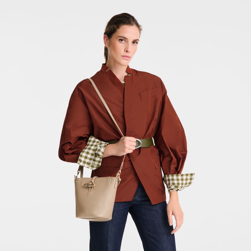 Women Longchamp Le Roseau Xs Bucket Bag Beige | Thailand-561JVSXRP