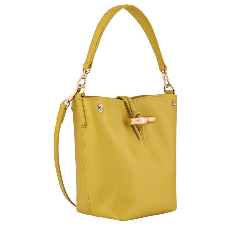 Women Longchamp Le Roseau Xs Bucket Bag Yellow | Thailand-258IYMSDV