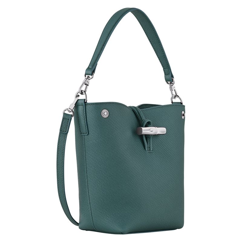 Women Longchamp Le Roseau Xs Bucket Bag Blue Green | Thailand-654UTXEFK