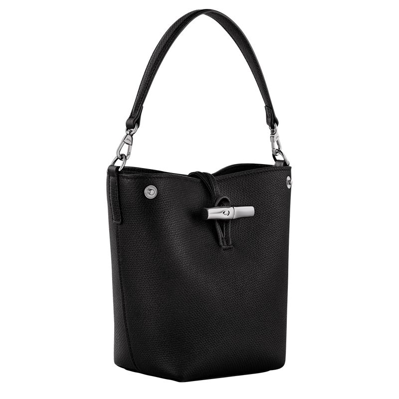 Women Longchamp Le Roseau Xs Bucket Bag Black | Thailand-467QHMPUF