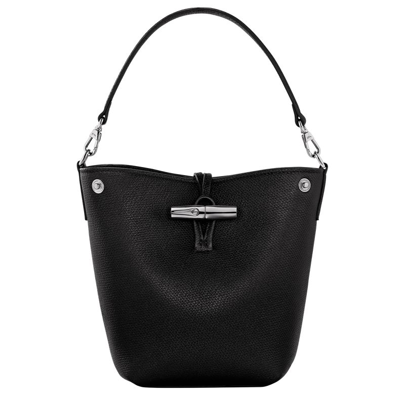 Women Longchamp Le Roseau Xs Bucket Bag Black | Thailand-467QHMPUF