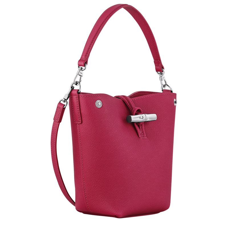Women Longchamp Le Roseau Xs Bucket Bag Dark Pink | Thailand-908ZBWSOL