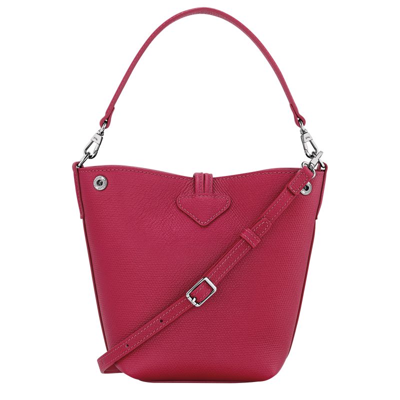 Women Longchamp Le Roseau Xs Bucket Bag Dark Pink | Thailand-908ZBWSOL